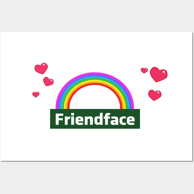 Friendface Rainbow and Hearts Wall Art by Expandable Studios